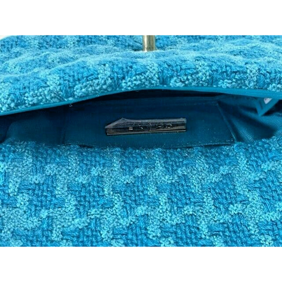 Chanel 19 Blue Turquoise GOLD SILVER MIXED METAL Tweed Crossbody Belt Waist bag - Picture 15 of 16